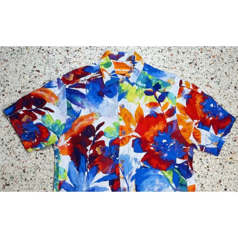 Jams World Honolulu Vintage Short Sleeve Button Up Hawaiian Shirt‎ Size XS